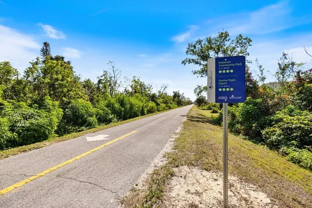 a view of a pathway along the garden