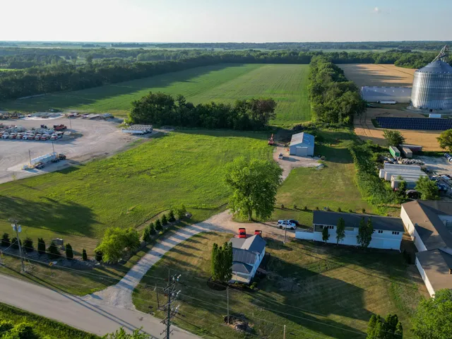 an aerial view of a house