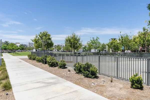 a view of a garden with pathway