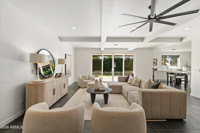 a living room with furniture