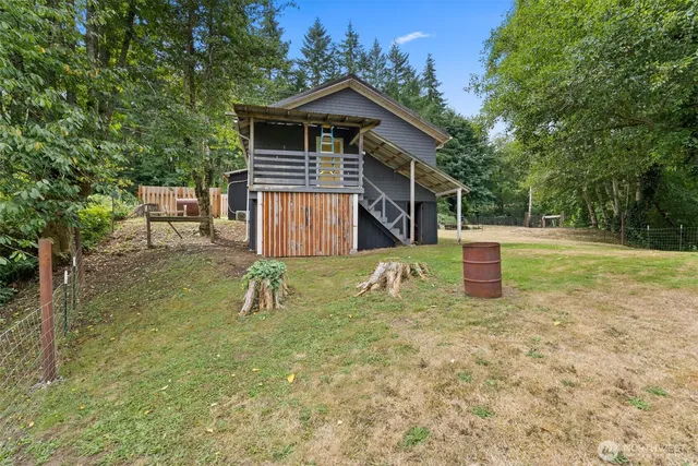 a house view with a garden space
