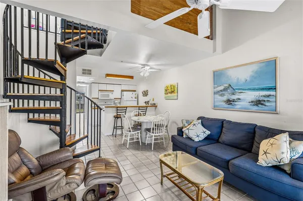 a living room with furniture