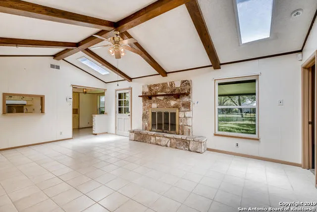 a view of an entryway with a house