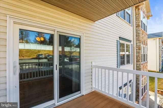 a view of a brick house with a door