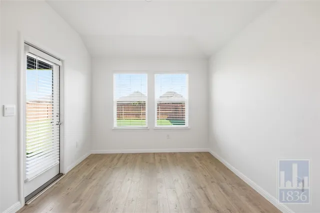 an empty room with a window