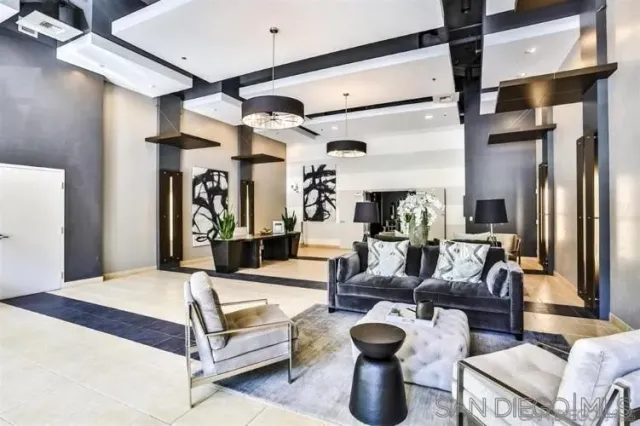 a view of a living room and dining room