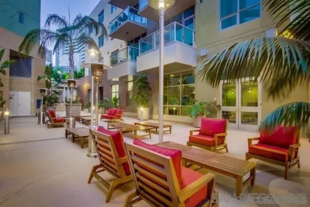 a view of a city with tall buildings