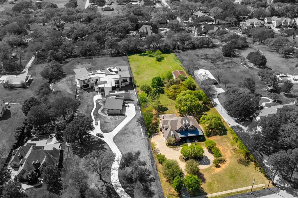 4604 Bill Simmons Road Colleyville, TX 76034 - Photo 15 of 22 an aerial view of a house with a yard and garden
