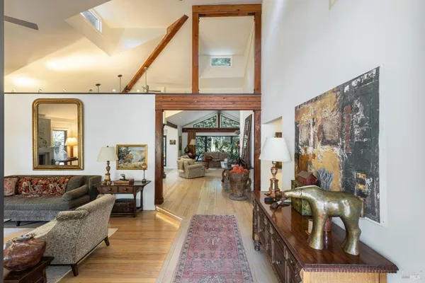 a living room with furniture