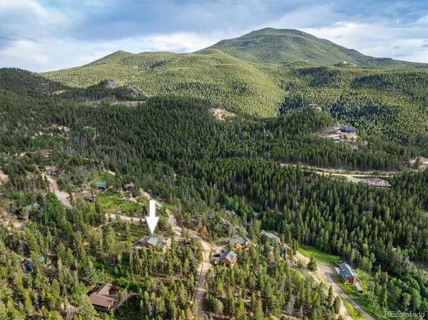 a view of a city with mountains in the background