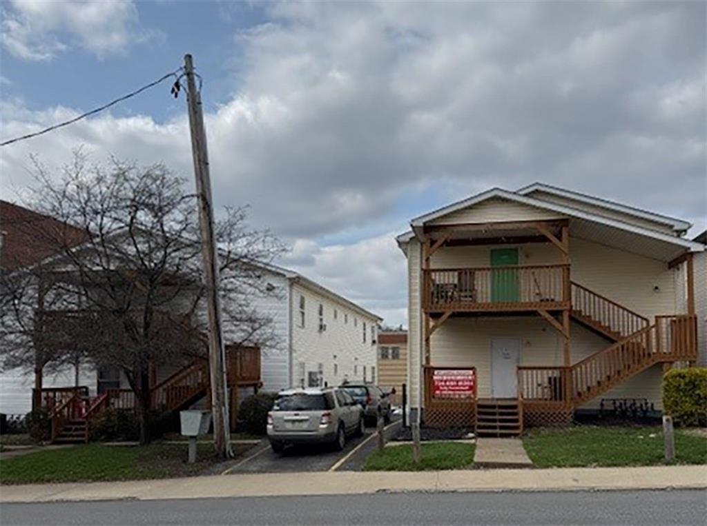 a car parked in front of a building