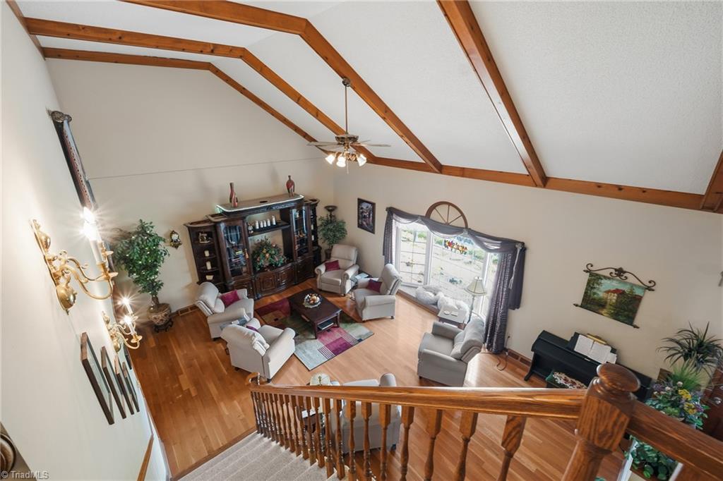 1924 Buck Shoals Road Hamptonville, NC 27020 - Photo 37 of 46 Top of stairs looking down on living room area