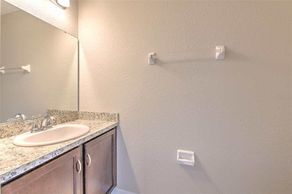 27528 Desert Willow Way Wesley Chapel, FL 33544 - Photo 6 of 24 a bathroom with a granite countertop sink and a mirror