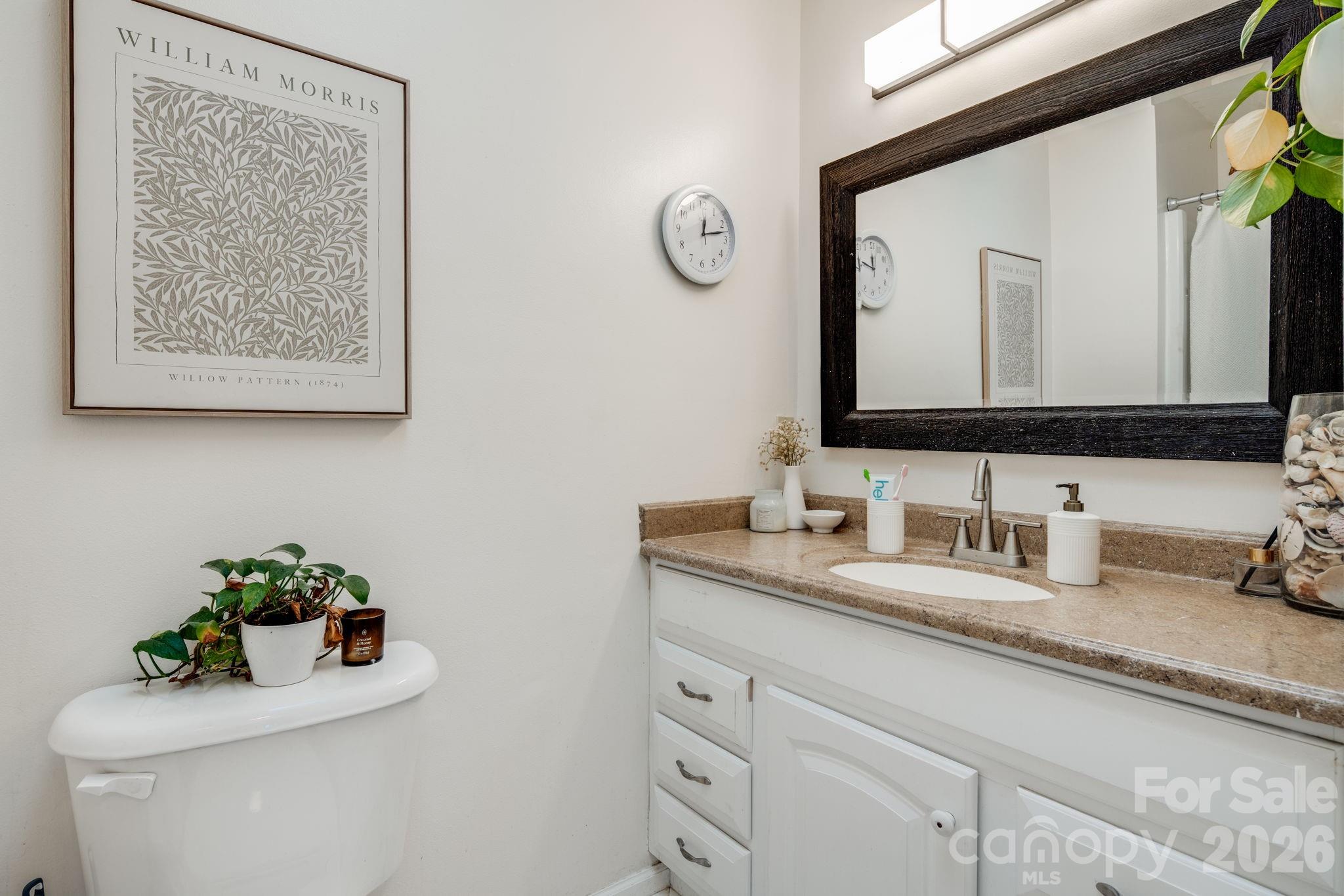 99 South Rowe Road Hendersonville, NC 28792 - Photo 17 of 40 a bathroom with a sink vanity and a mirror
