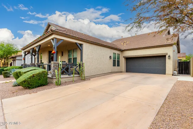 a front view of a house with entertaining space