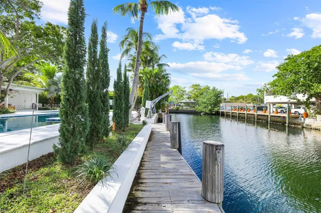 a view of a lake with a house