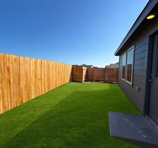 a view of a backyard with garden