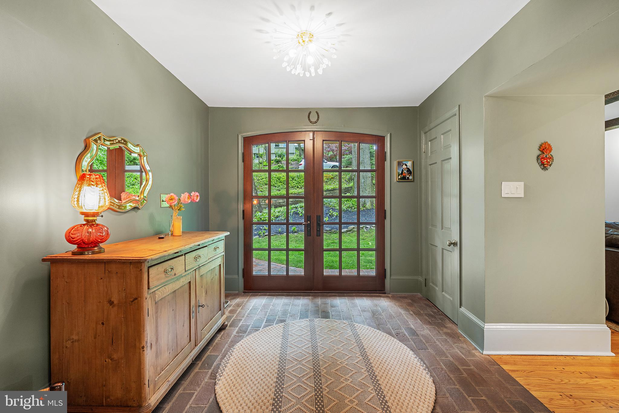 290 Danell Road Wayne, PA 19087 - Photo 2 of 42 foyer with brick flooring/double doors