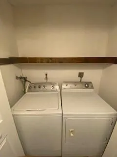 a close up view of washer and dryer