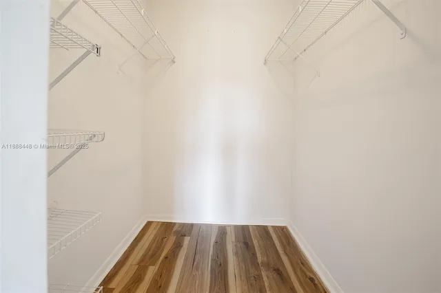 a view of small space with racks on the wall