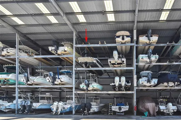 a view of store room with wooden racks