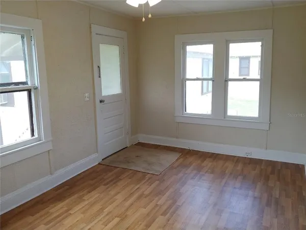 an empty room with a window