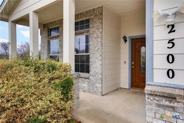 front view of a house with a door