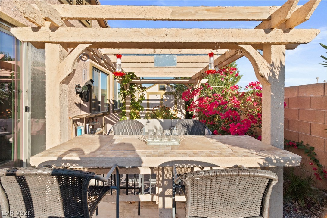2079 Port Royal Drive Laughlin, NV 89029 - Photo 53 of 86 View of patio featuring a pergola and outdoor dining area