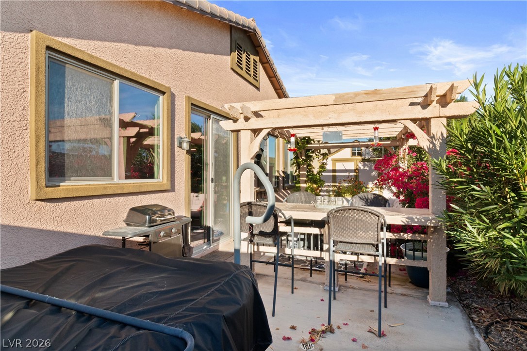 2079 Port Royal Drive Laughlin, NV 89029 - Photo 55 of 86 View of patio featuring a pergola, outdoor dining space, and grilling area