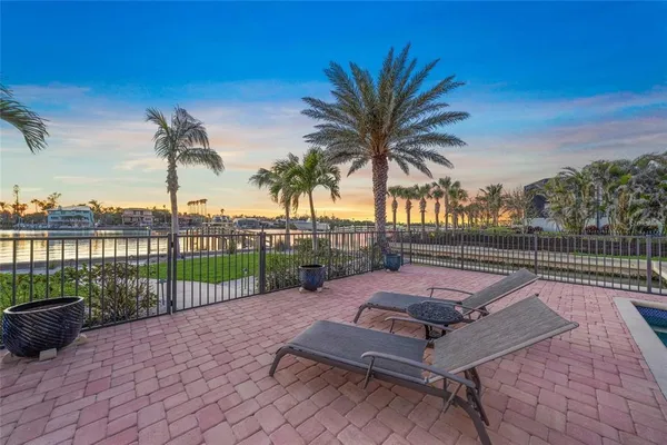 a view of a lake from a yard