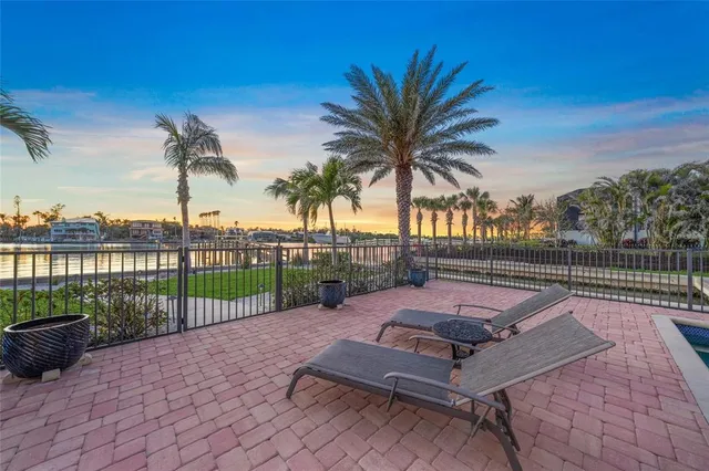 a view of a lake from a yard