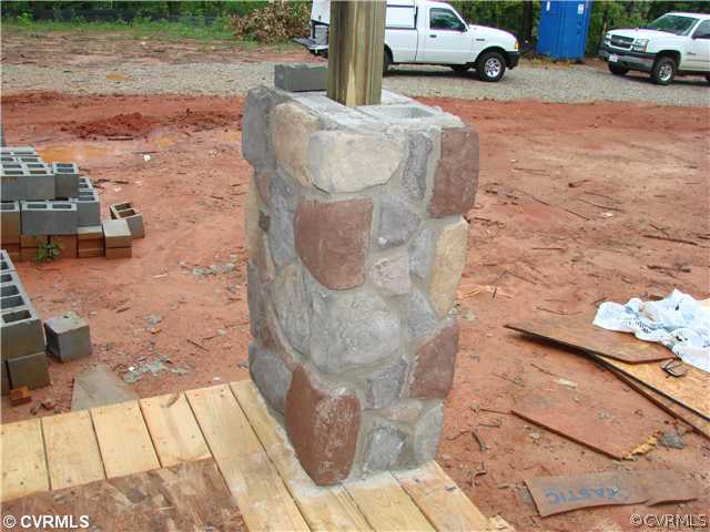 3983 Lost Mill Road Powhatan, VA 23139 - Photo 3 of 10 Exterior Front - Stone accents on porch columns &