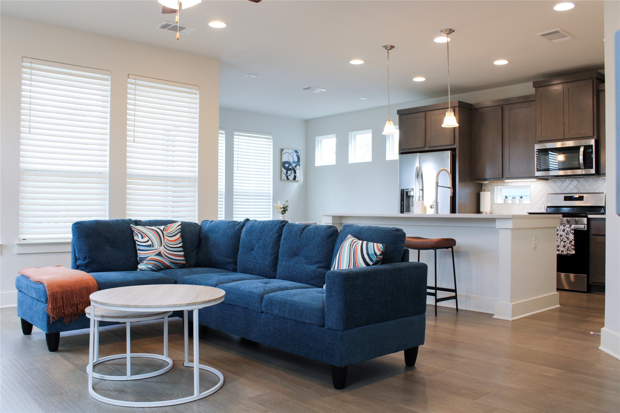 1007 Harwell Loop Kyle, TX 78640 - Photo 6 of 40 a living room with furniture kitchen and a table