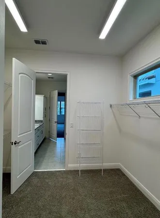 an empty room with closet