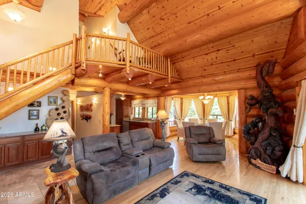 a living room with furniture