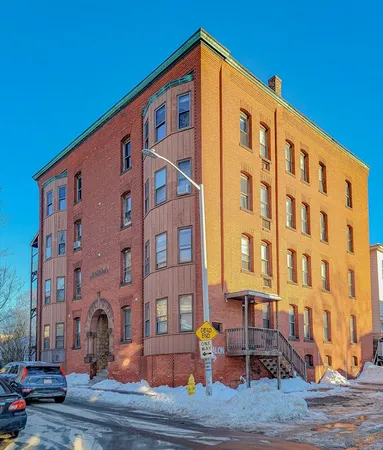 a front view of a building