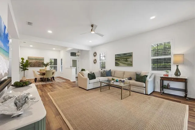 a living room with furniture and a couch