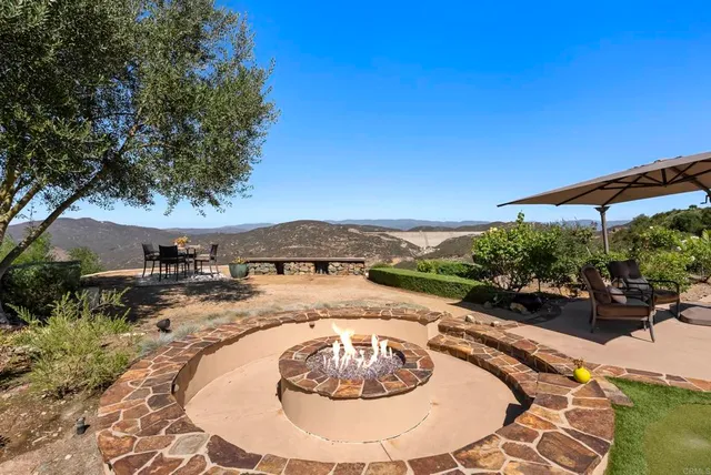 a view of a city with a mountain in the background