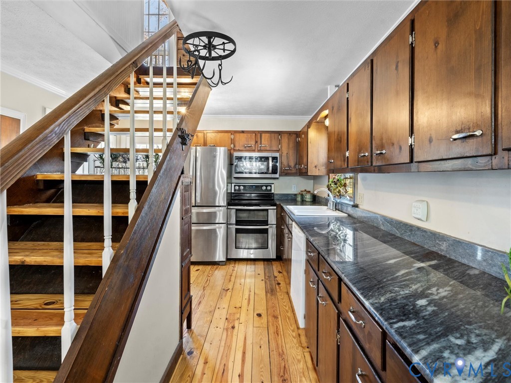 1024 Back Mountain Road Dillwyn, VA 23936 - Photo 19 of 70 a view of a kitchen with furniture and staircase