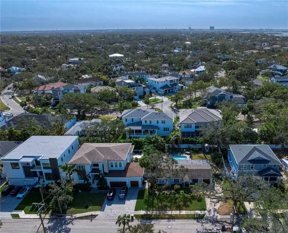 an aerial view of multiple house