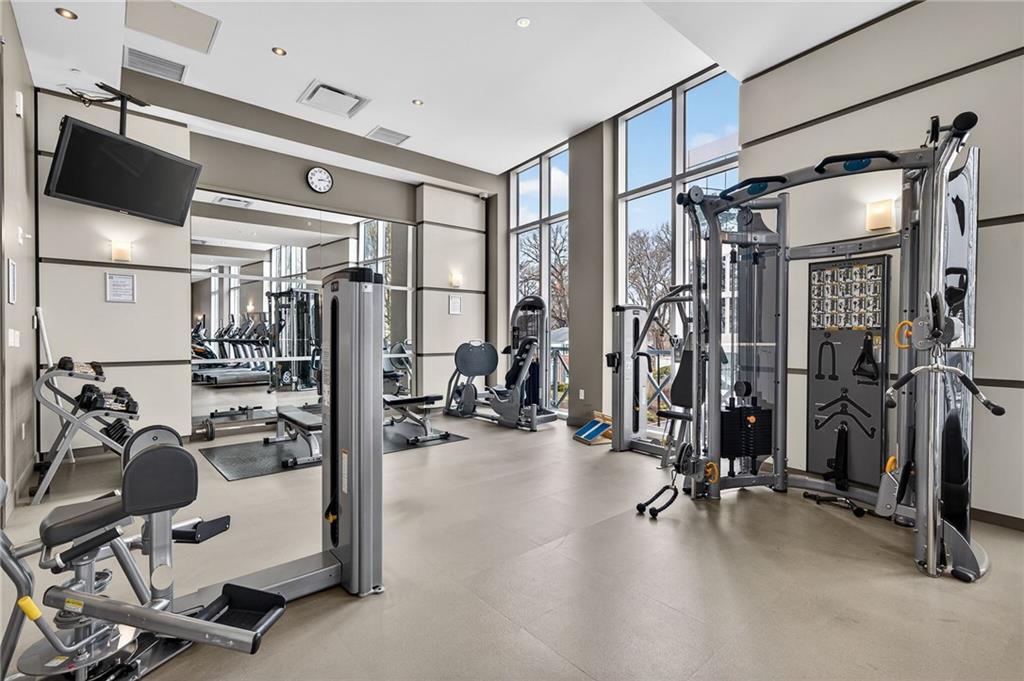 1820 Peachtree Road Northwest, Unit 312 Atlanta, GA 30309 - Photo 42 of 51 a view of a room with gym equipment