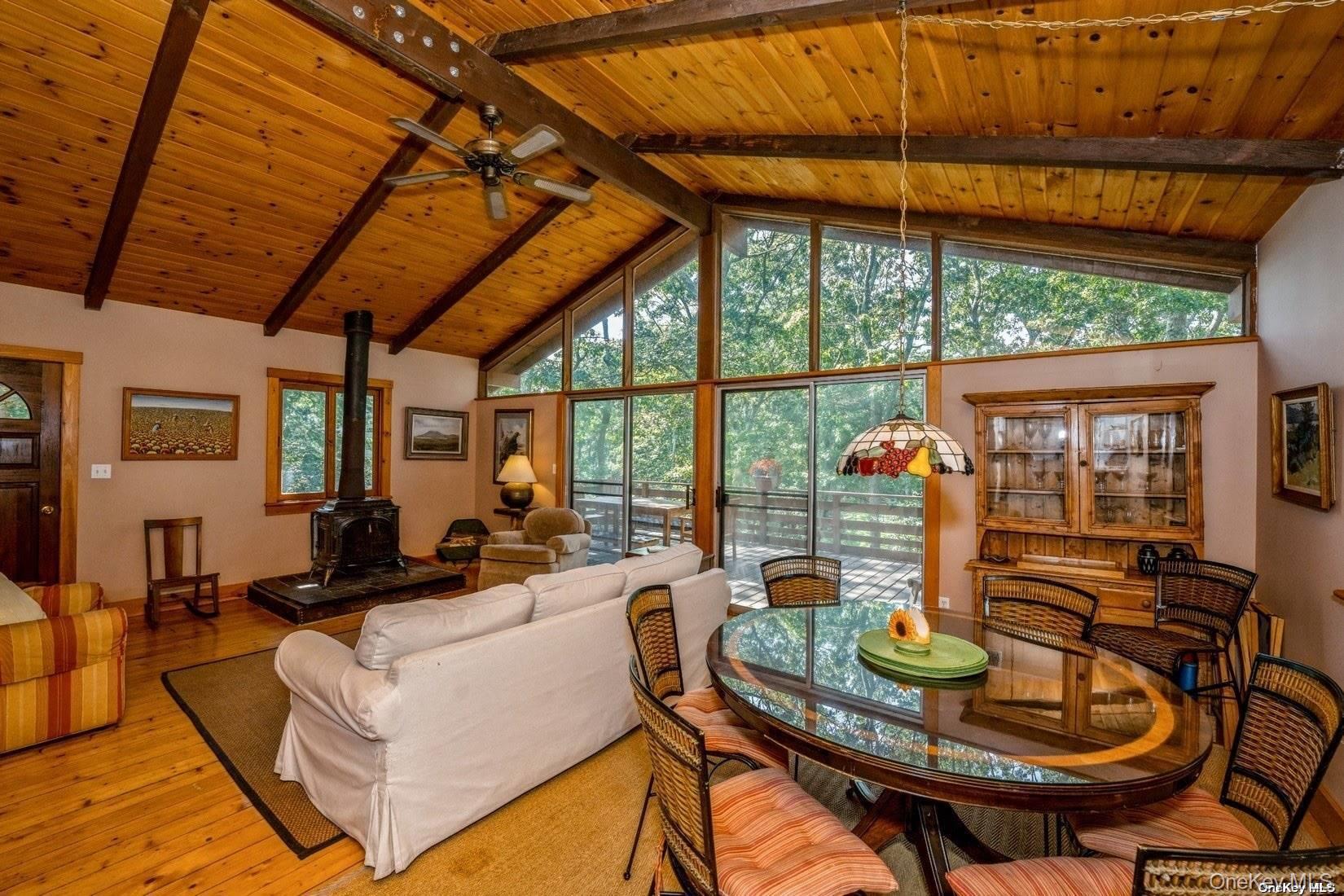 292 Little Fresh Pond Road Southampton, NY 11968 - Photo 12 of 46 Open Living Room/Dining Room With High Ceilings