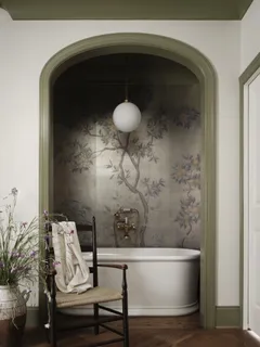 a bathroom with a sink and mirror