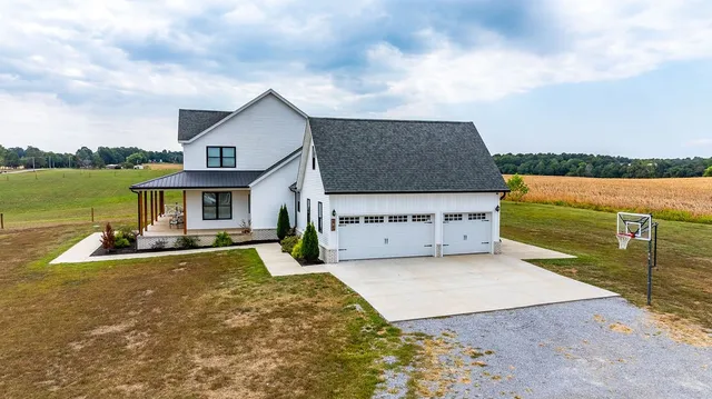 an aerial view of a house