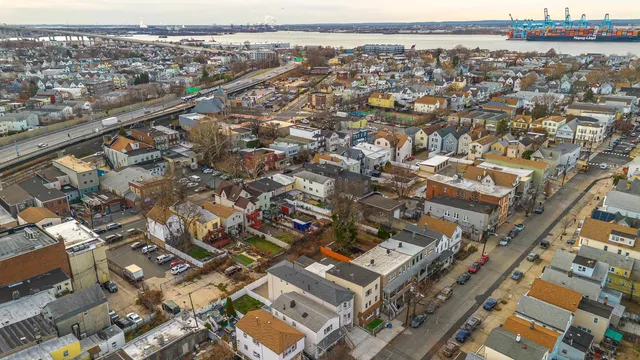 an aerial view of a city