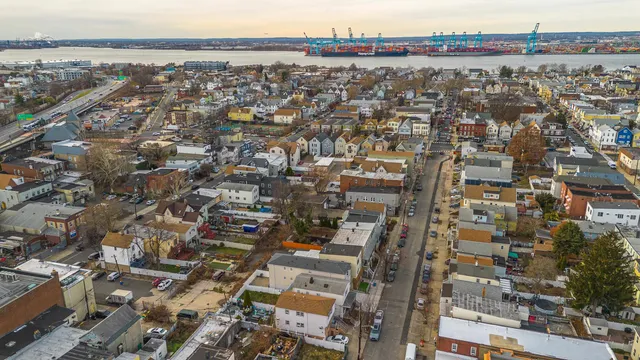 an aerial view of a city