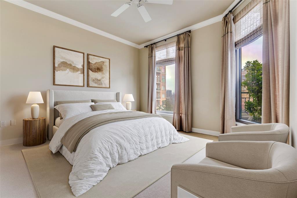 2828 Hood Street, Unit 403 Dallas, TX 75219 - Photo 7 of 18 Guest Bedroom, styled to illustrate scale and lifestyle.