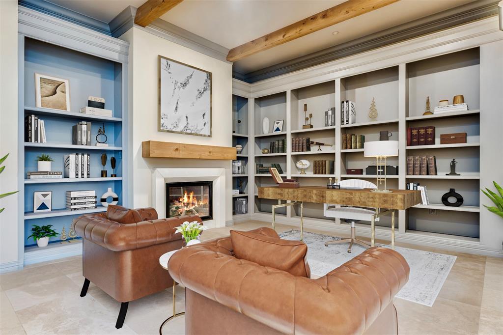 2828 Hood Street, Unit 403 Dallas, TX 75219 - Photo 8 of 18 Beautiful Library, styled to illustrate scale and lifestyle.