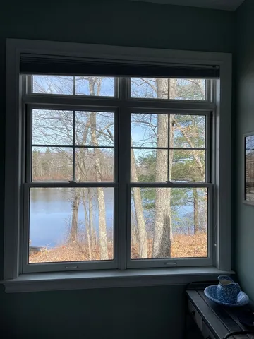 a view of a large window with outside view
