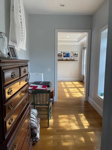 a view of a living room with a large window